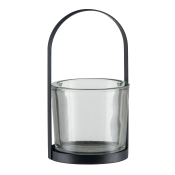 Metall Rahmen, für Glas Windlicht 13x13x24cm, Mitternachtsblau, LEPURO