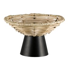 Natural bowl on metal base, COMA 21x21x13cm, black, LEPURO