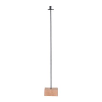 Metall Kerzenhalter Stab, auf Holzbase, SINGLETON 10x10x70cm, Schwarz
