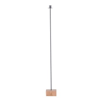 Metall Kerzenhalter Stab, auf Holzbase, SINGLETON 10x10x90cm, Schwarz