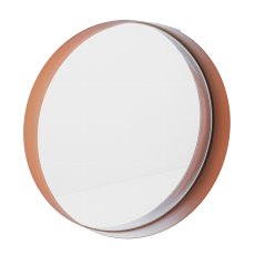 Metal mirror, round, ODELE 30x30x4.5cm, cinnamon, LEPURO