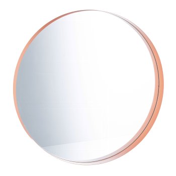 Metal mirror, round, ODELE 50x50x5cm, cinnamon, LEPURO