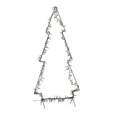 Metal tree, stake, 227 LED, 60x21x130cm, black