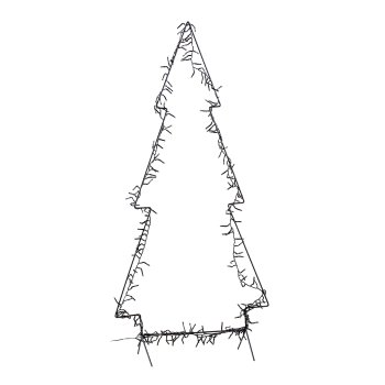 Metal tree, stake, 227 LED, 60x21x130cm, black