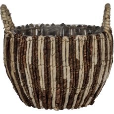 Corn leaf basket KARLO, set of 3, 20x32x32/25x38x38/31x43x43cm,