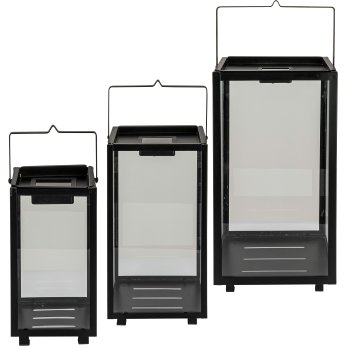 Metall Laterne mit Solarpanel & Henkel, 3fa.so., schwarz