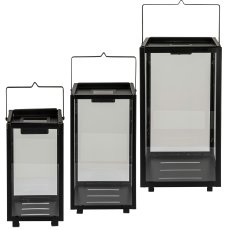 Metall Laterne mit Solarpanel & Henkel, 3fa.so., schwarz