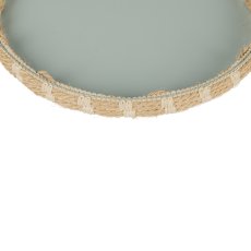 Metal plate NILS, round, with natural rim, 25x25x2cm, aqua