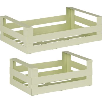 Metall Gemüsekiste GROW, 2erSet, 30x20x11/40x25x11cm, hellgrün