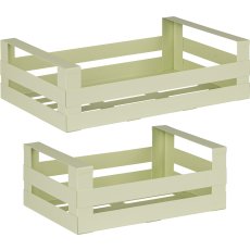 Metall Gemüsekiste GROW, 2erSet, 30x20x11/40x25x11cm, hellgrün