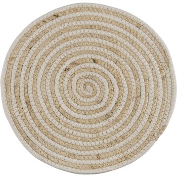 Baumwoll Maisblatt Tischset HANOI, rund, 33x33cm, natur