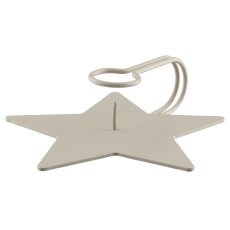 Metal candle holder, star shape, 12x12x3.5cm, mud, Lepuro