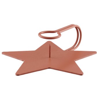 Metal candle holder, star shape, 12x12x3.5cm, amber, Lepuro