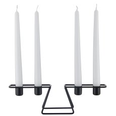 Metall Kerzenhalter, 4er, 30x6x8cm, schwarz, Lepuro