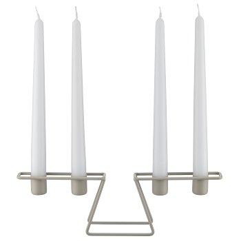 Metall Kerzenhalter, 4er, 30x6x8cm, schlamm, Lepuro