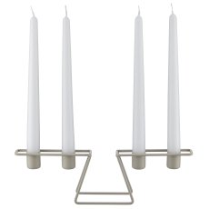 Metall Kerzenhalter, 4er, 30x6x8cm, schlamm, Lepuro