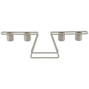 Metall Kerzenhalter, 4er, 30x6x8cm, schlamm, Lepuro