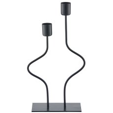 Metall Kerzenhalter SWING, 2er, 14x6x26cm, schwarz, Lepuro