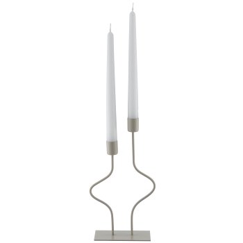 Metall Kerzenhalter SWING, 2er, 14x6x26cm, schlamm, Lepuro