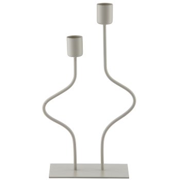 Metall Kerzenhalter SWING, 2er, 14x6x26cm, schlamm, Lepuro