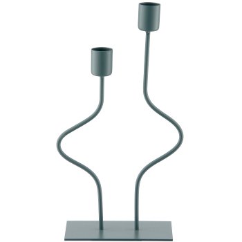Metall Kerzenhalter SWING, 2er, 14x6x26cm, jade, Lepuro