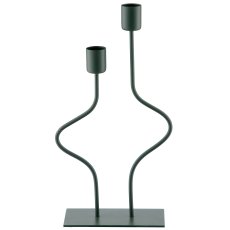 Metall Kerzenhalter SWING, 2er, 14x6x26cm, opalgrün, Lepuro