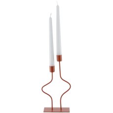 Metall Kerzenhalter SWING, 2er, 14x6x26cm, amber, Lepuro