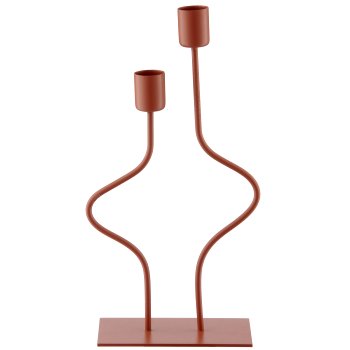 Metall Kerzenhalter SWING, 2er, 14x6x26cm, amber, Lepuro