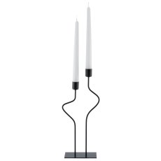 Metall Kerzenhalter SWING, 2er, 14x6x33cm, schwarz, Lepuro