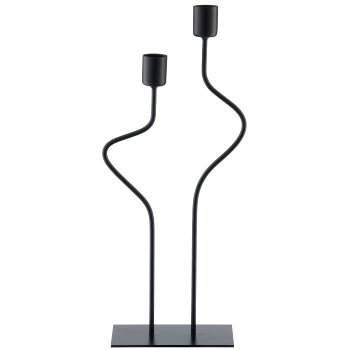 Metall Kerzenhalter SWING, 2er, 14x6x33cm, schwarz, Lepuro