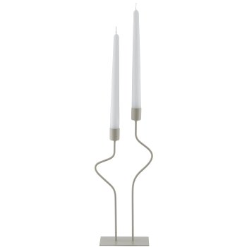 Metall Kerzenhalter SWING, 2er, 14x6x33cm, schlamm, Lepuro