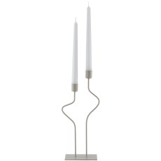 Metall Kerzenhalter SWING, 2er, 14x6x33cm, schlamm, Lepuro