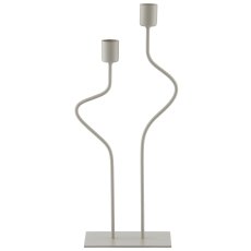 Metall Kerzenhalter SWING, 2er, 14x6x33cm, schlamm, Lepuro