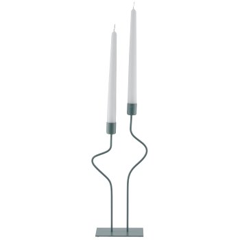 Metall Kerzenhalter SWING, 2er, 14x6x33cm, jade, Lepuro