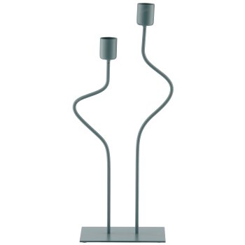 Metall Kerzenhalter SWING, 2er, 14x6x33cm, jade, Lepuro