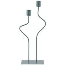 Metall Kerzenhalter SWING, 2er, 14x6x33cm, jade, Lepuro