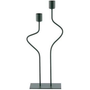 Metall Kerzenhalter SWING, 2er, 14x6x33cm, opalgrün, Lepuro