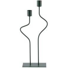 Metall Kerzenhalter SWING, 2er, 14x6x33cm, opalgrün, Lepuro