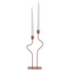 Metall Kerzenhalter SWING, 2er, 14x6x33cm, amber, Lepuro