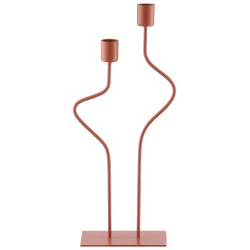 Metall Kerzenhalter SWING, 2er, 14x6x33cm, amber, Lepuro