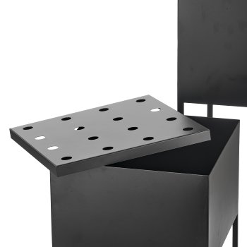 Metal shelf, presenter, set of 2, 30x30x80/35x35x105cm, black, Lepuro