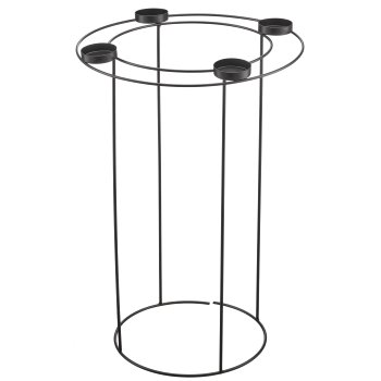 Metal ring with 4 candle holders, 40x40x60cm, black, KD packing