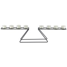 Metal candle holder, 8pcs, for pillar candle, 60x9x13cm, mud, Lepuro