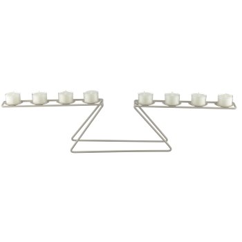 Metall Kerzenhalter, 8er, f.Stumpenkerze, 60x9x13cm, schlamm, Lepuro