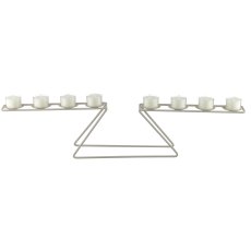 Metall Kerzenhalter, 8er, f.Stumpenkerze, 60x9x13cm, schlamm, Lepuro