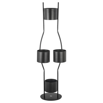 Metal room divider, flower presenter, 94x40x175cm, black, Lepuro