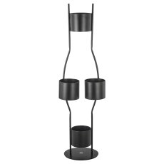 Metal room divider, flower presenter, 94x40x175cm, black, Lepuro