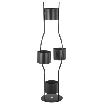 Metal room divider, flower presenter, 94x40x175cm, black, Lepuro