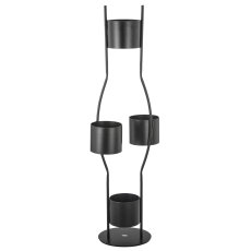 Metal room divider, flower presenter, 94x40x175cm, black, Lepuro