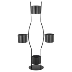 Metal room divider, flower presenter, 94x40x175cm, black, Lepuro